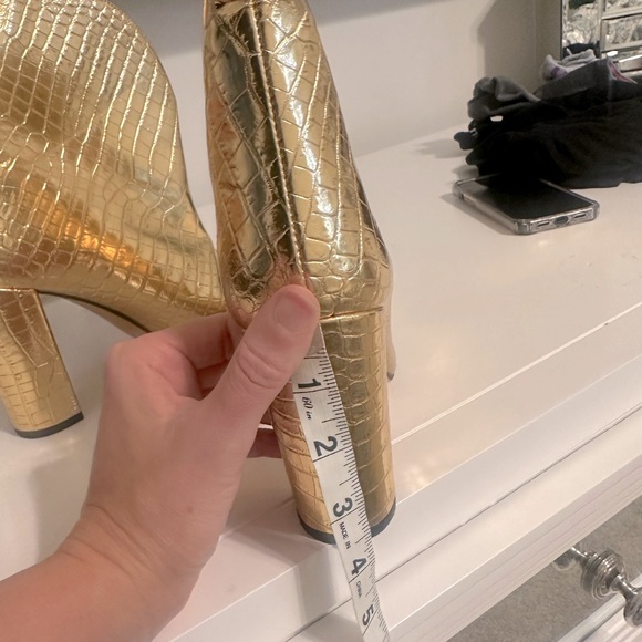 PARIS TEXAS Metallic Gold Croc Embossed Booties 40 - Picture 11 of 11